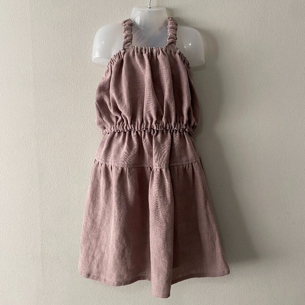Handmade Children's Muted Mauve Crop Top + Skirt 2-Piece Set